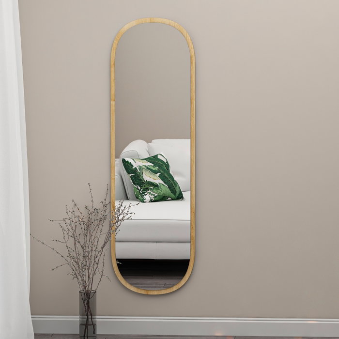 Hanah Home Espejo Ovalado Cuerpo Entero 40x120 cm, Fabricado en MDF, Flotal-E Ecológico, Elegante y Duradero para Salón o Dormitorio